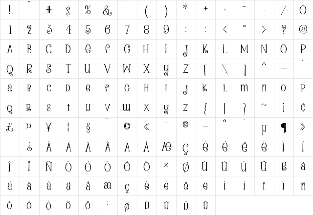 Peanutbutter Smoothies Regular  glyph index