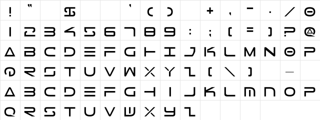 Tele-Marines Regular  glyph index