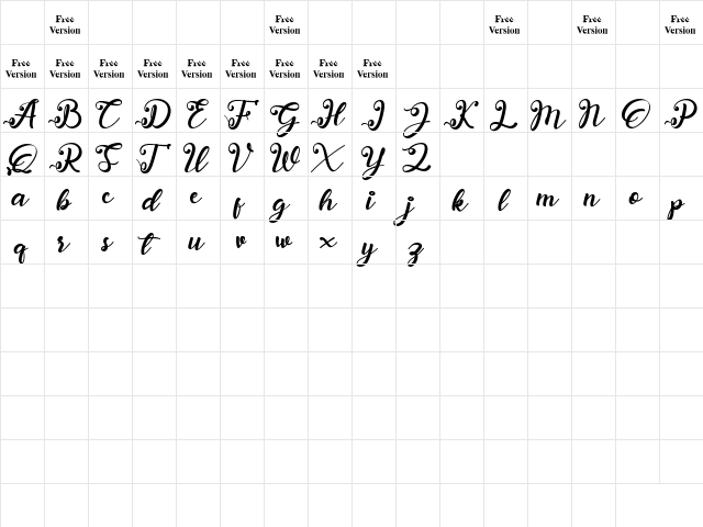 anadya Personal Use Only Regular  glyph index
