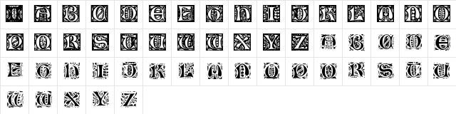 Gothic Leaf Regular  glyph index