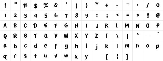Nu Casual Demo Regular  glyph index