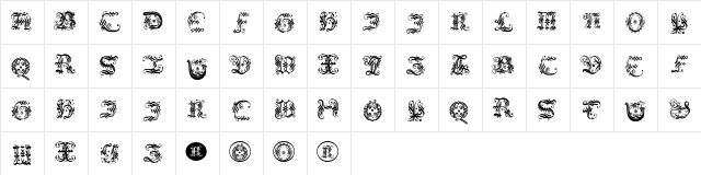 OrnamentalInitial Regular  glyph index