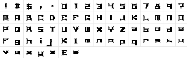 Relapse (BRK) Regular  glyph index