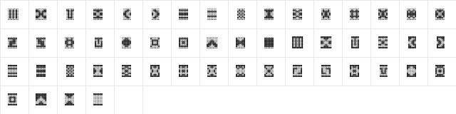 Peppered BTN Ornaments Regular  glyph index
