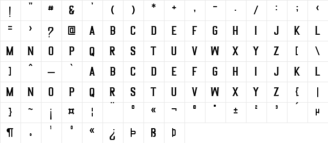 Arcana Pro DEMO Regular  glyph index