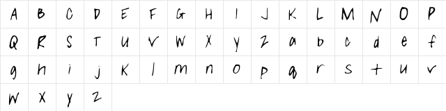 GirlieLeslie Regular  glyph index