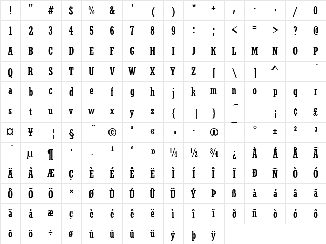 Stymie Becker Med Cond Regular  glyph index