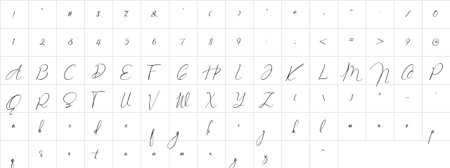 Magic Butter Regular  glyph index