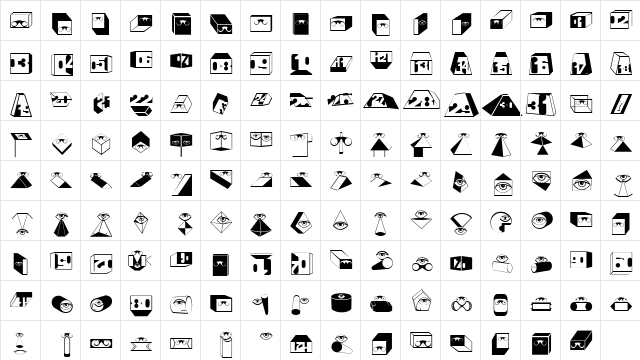 EyeSee Regular  glyph index
