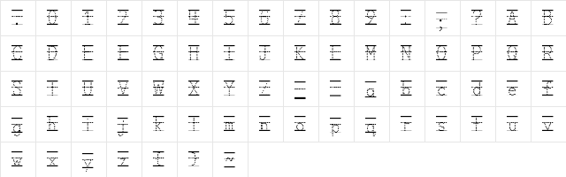 Classroom Fonts Regular  glyph index