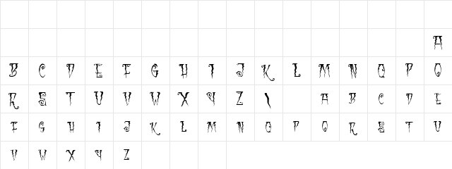 Black Cow Regular  glyph index