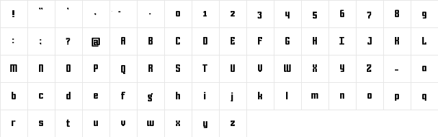 KING SANS Regular  glyph index