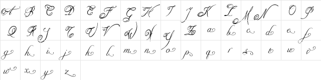 Nadine StartEnd Regular  glyph index