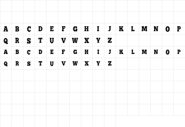 BATTLE ROAD VENTAGE DEMO Regular  glyph index