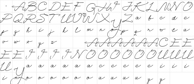 Alegant Script Regular  glyph index