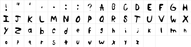 Rorschach M Smooth Regular  glyph index