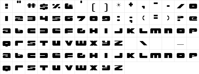 Charming Regular  glyph index