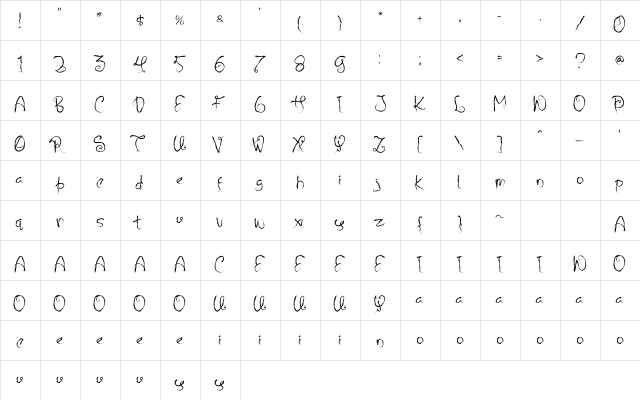Dark Halloween Regular  glyph index