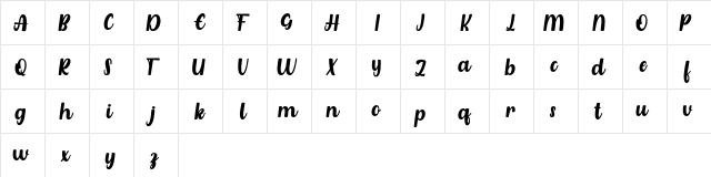 Azarita Italic FREE Italic  glyph index