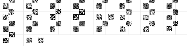 Medieval Tiles I Regular  glyph index