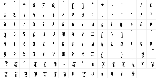 FarmersWrite Regular  glyph index
