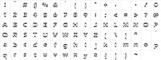 Firewoodz Regular  glyph index