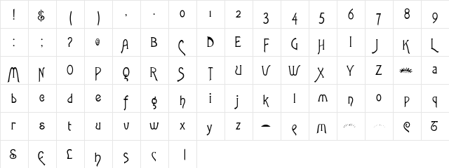 Mattise Regular  glyph index