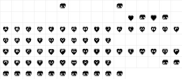 Zone23_Two Kinds of Love II Normal  glyph index