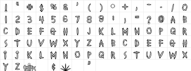 Spliffs Regular  glyph index