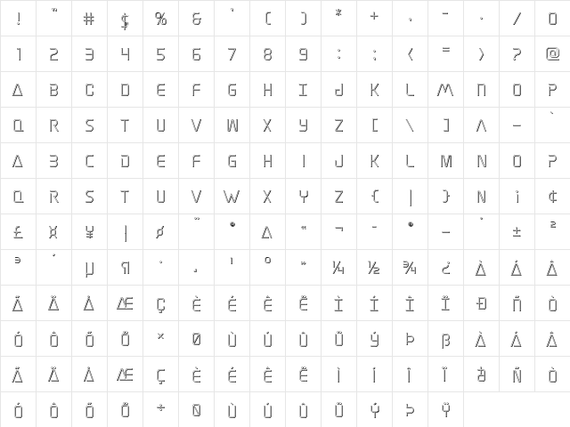 Elite Danger Outline Outline  glyph index