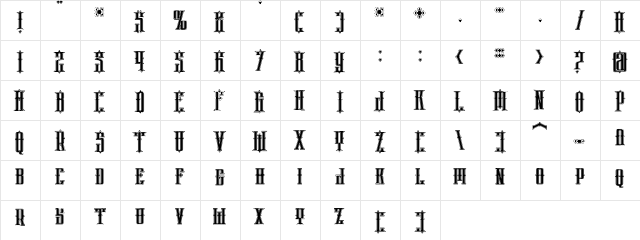 phoenix regular Regular  glyph index