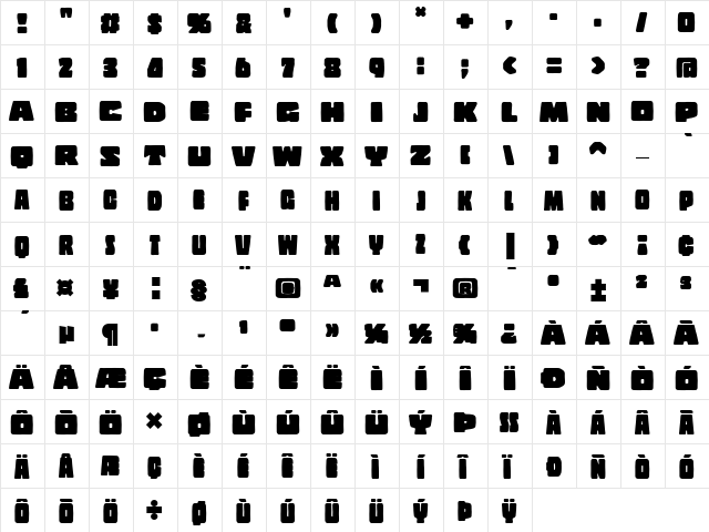 Copal Regular  glyph index