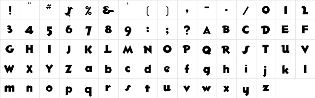 Sheen Regular  glyph index