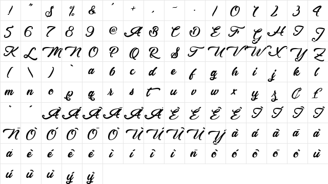 Vacations in Phuket Regular  glyph index