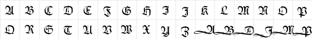 HumboldtFraktur Initialen Regular  glyph index