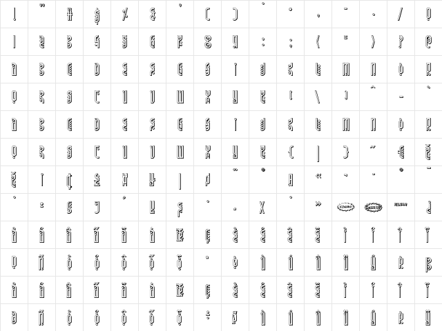 Underground Rose 3D Regular  glyph index