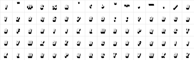 Motorcade Regular  glyph index