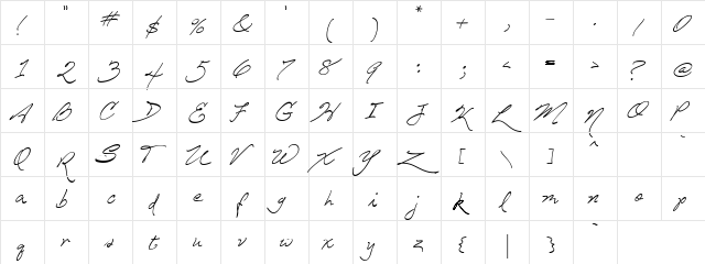 LD Glorious Regular  glyph index