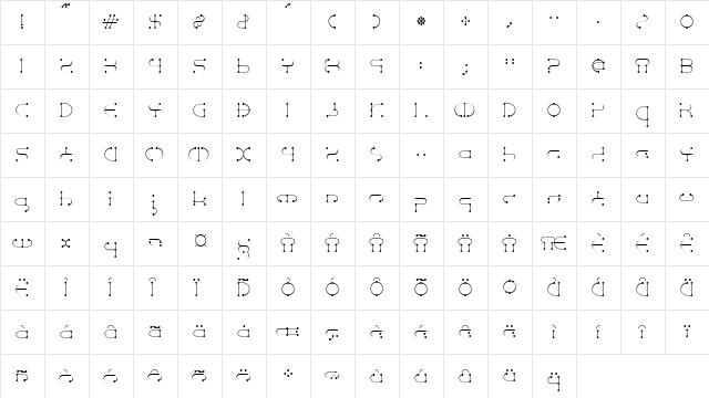 TG Piercin Regula  glyph index