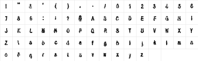 Tioem-Black-Distressed Regular  glyph index
