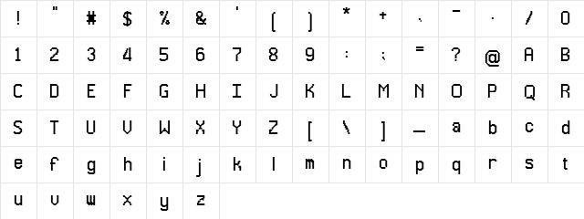 Glitch0 Normal  glyph index