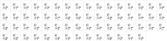 pf_writting a letter Regular  glyph index