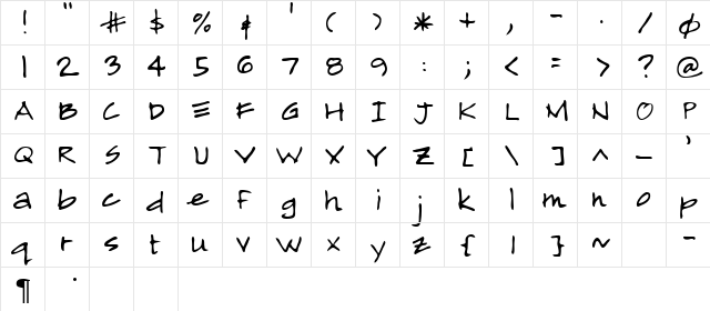 Almagro Regular  glyph index