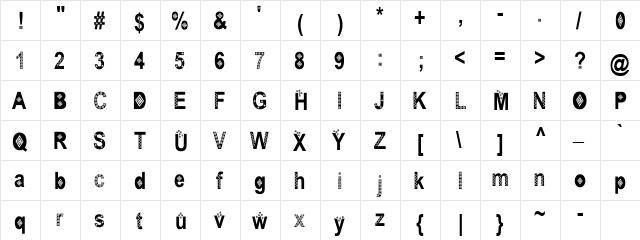 Quesadilla Regular  glyph index