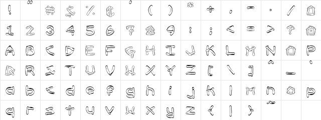 PC Hotdog Regular  glyph index
