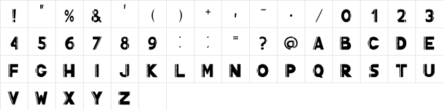 Zeldon Regular  glyph index
