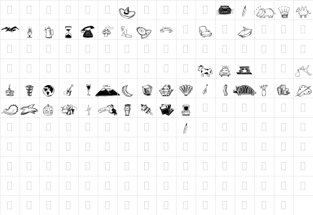 DF Inspirations One Regular  glyph index
