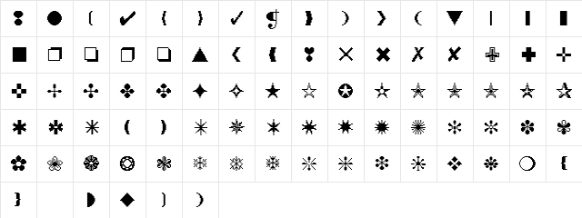 XRough02 Becker Regular  glyph index