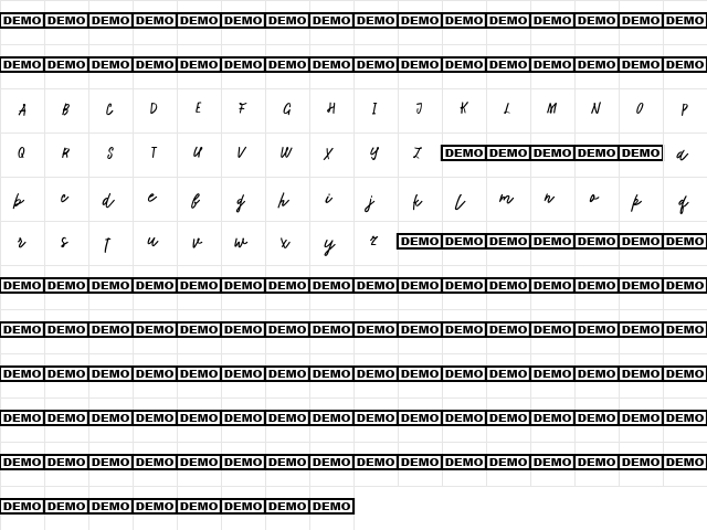 Tadworth Regular  glyph index