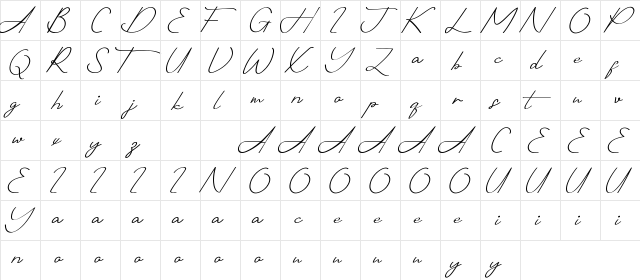Shotflick Demo Regular  glyph index